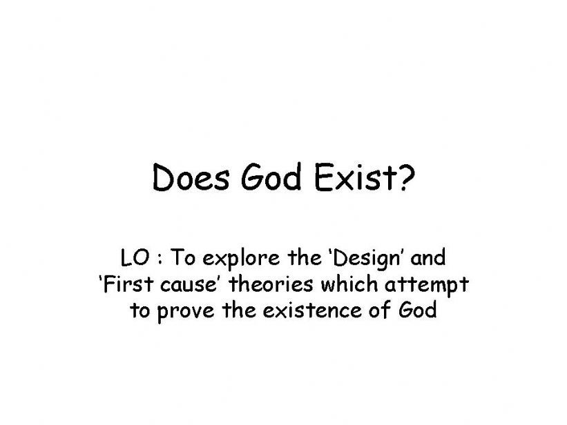 Does God exist powerpoint