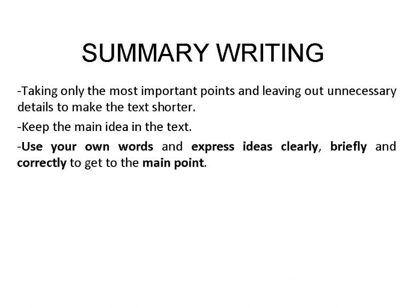 Summary Writing powerpoint