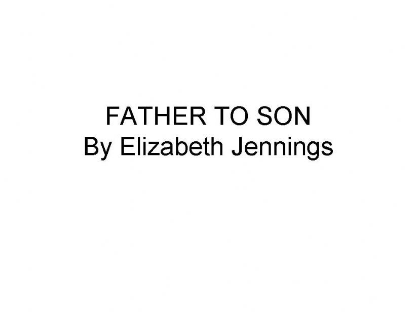 POEM FATHER TO SON powerpoint