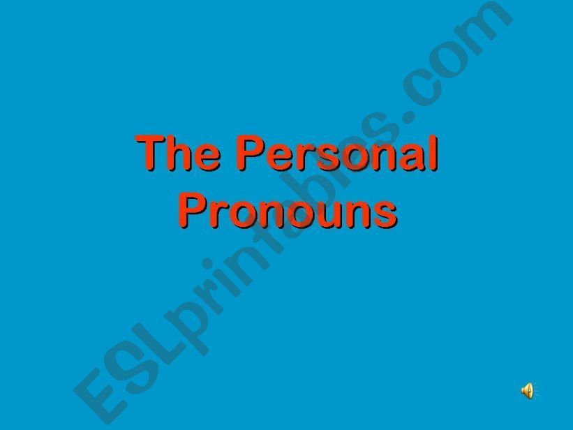 The Personal Pronouns powerpoint