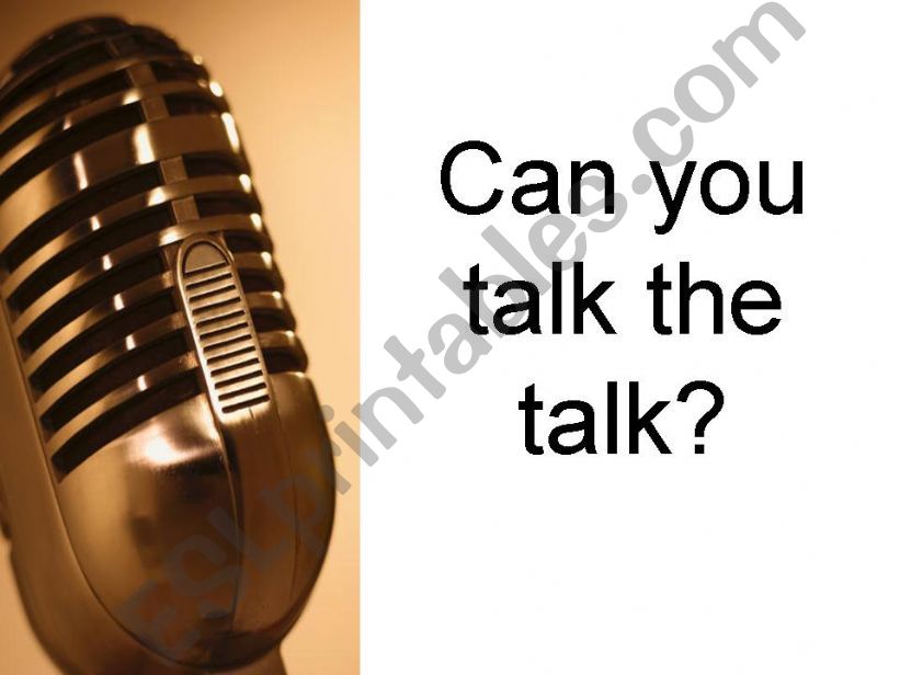 Talk the talk powerpoint