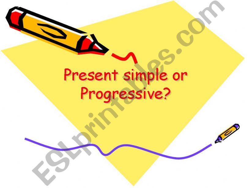 present simple or progressive powerpoint