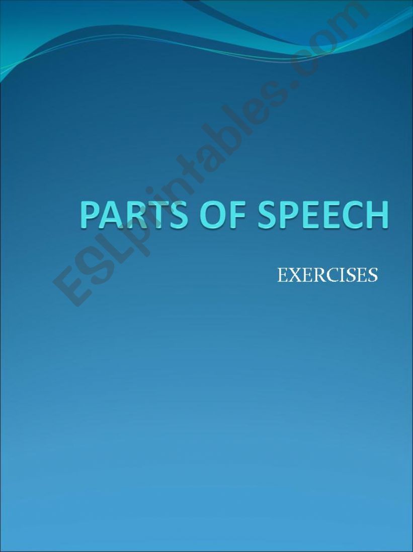 Part of Speech Exercises ppt powerpoint