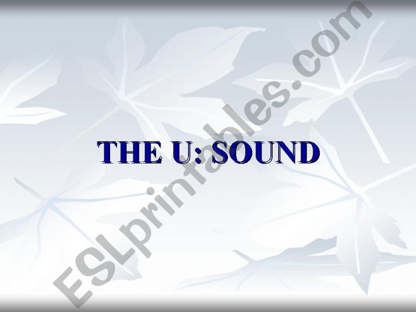 The u: sound powerpoint