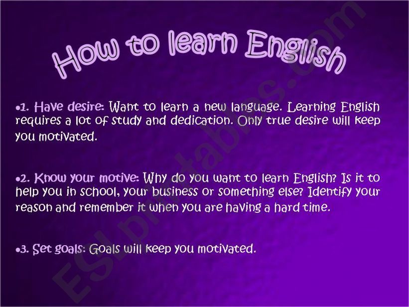 How to learn English powerpoint