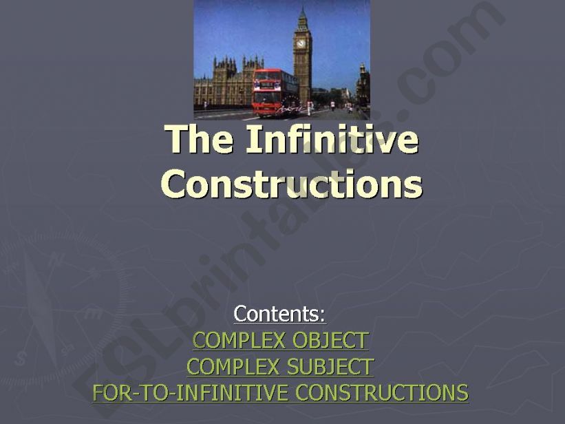 The Infinitive Constructions powerpoint