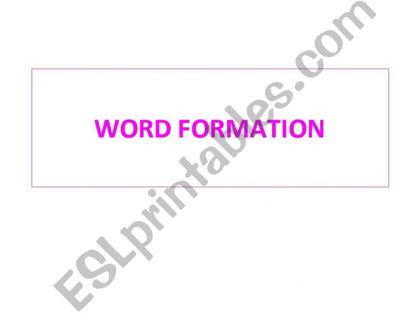 WORD FORMATION powerpoint