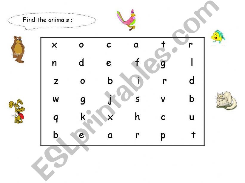 animals puzzle powerpoint