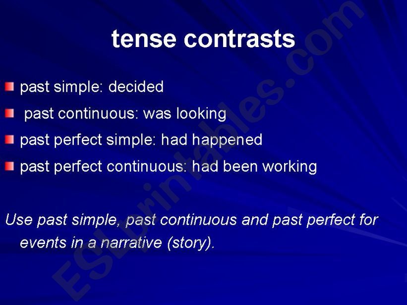present tenses contrasted powerpoint