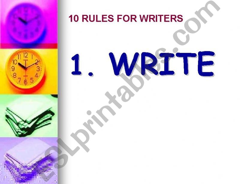 10 RULES FOR WRITERS powerpoint