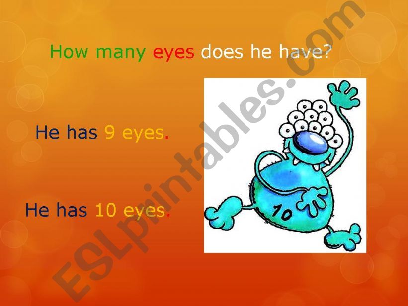 Monsters body parts 3 powerpoint