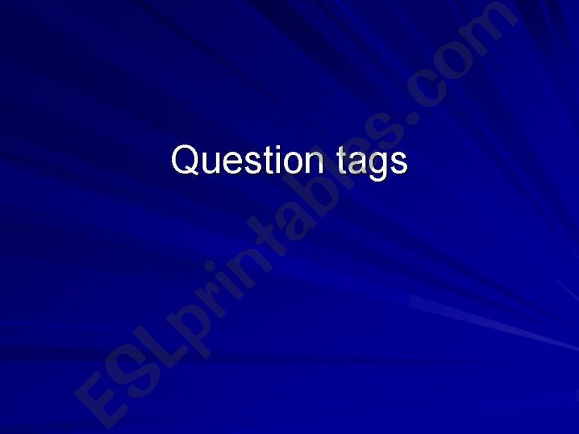 Question tags powerpoint