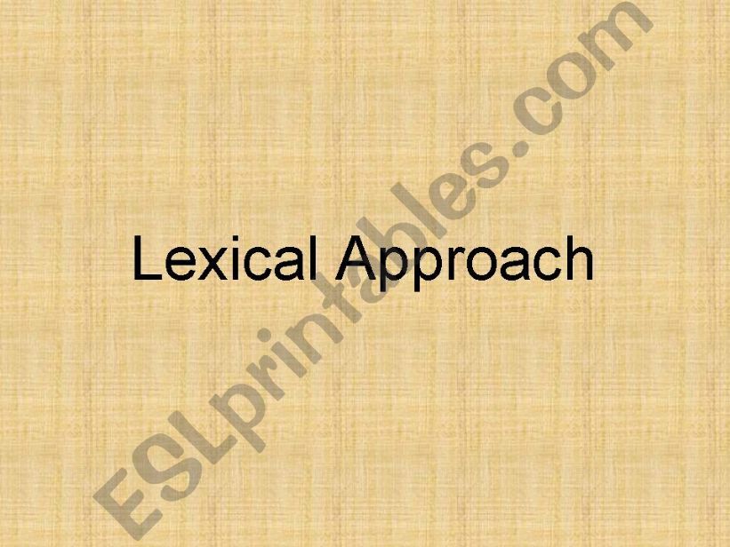 lexical approach powerpoint