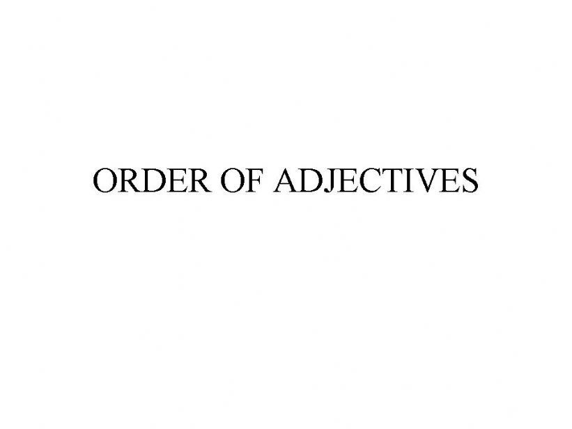 order of adjectives powerpoint