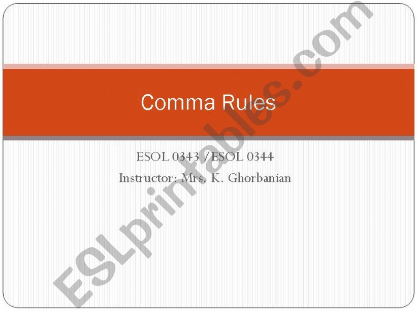 comma rules powerpoint