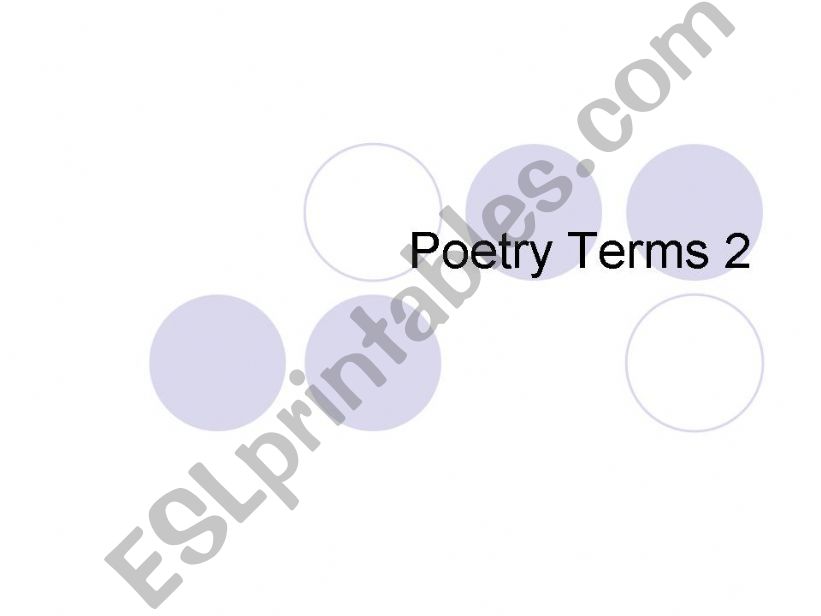 Poetry Terms powerpoint