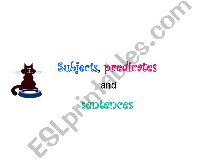 subject and predicates powerpoint
