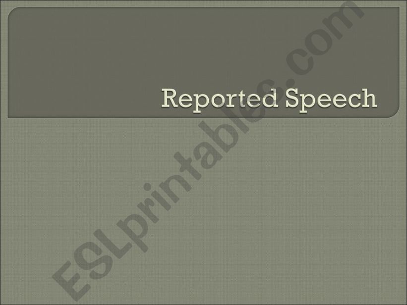 Reported Speech powerpoint