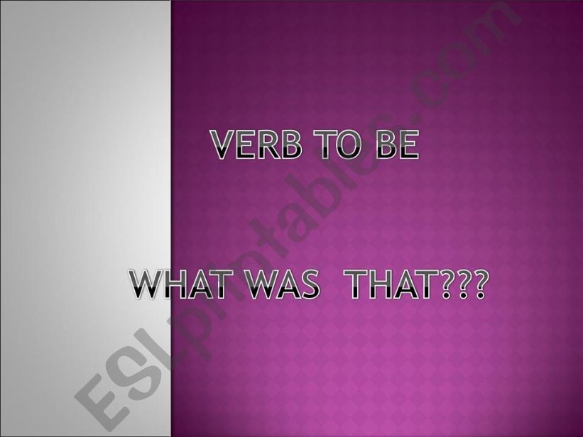 verb  to  be  powerpoint