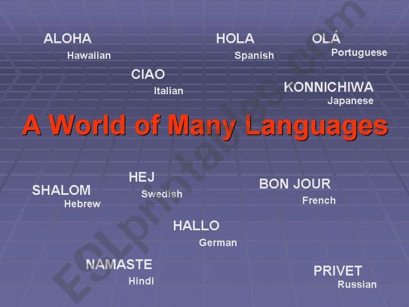 A world of many languages powerpoint