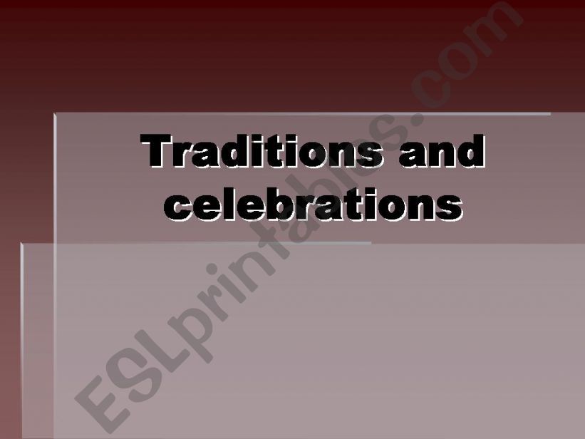 traditions and celebrations powerpoint