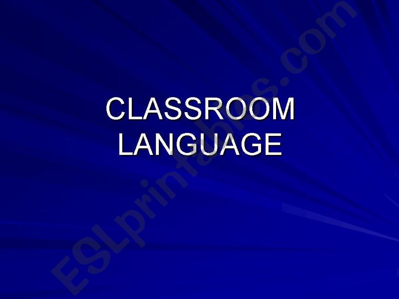 Classroom language powerpoint