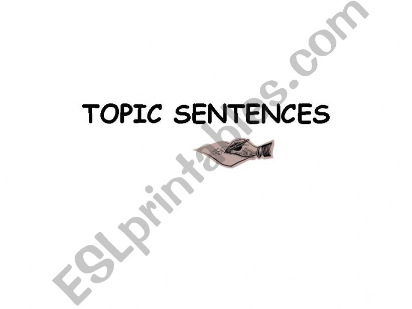 topic sentences powerpoint