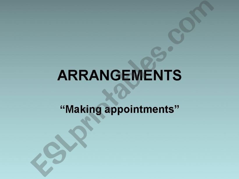Making Appointments powerpoint