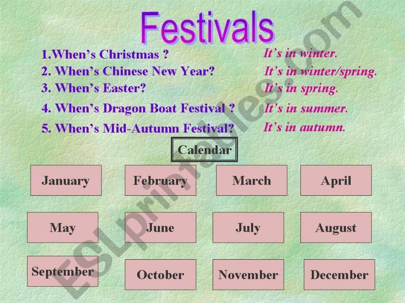 Festivals powerpoint