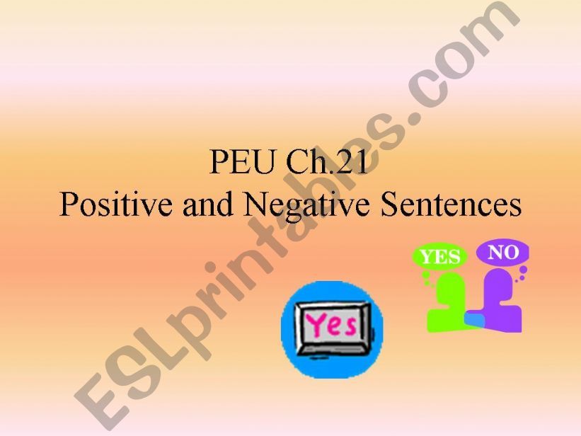 ESL English PowerPoints Positive And Negative Sentences