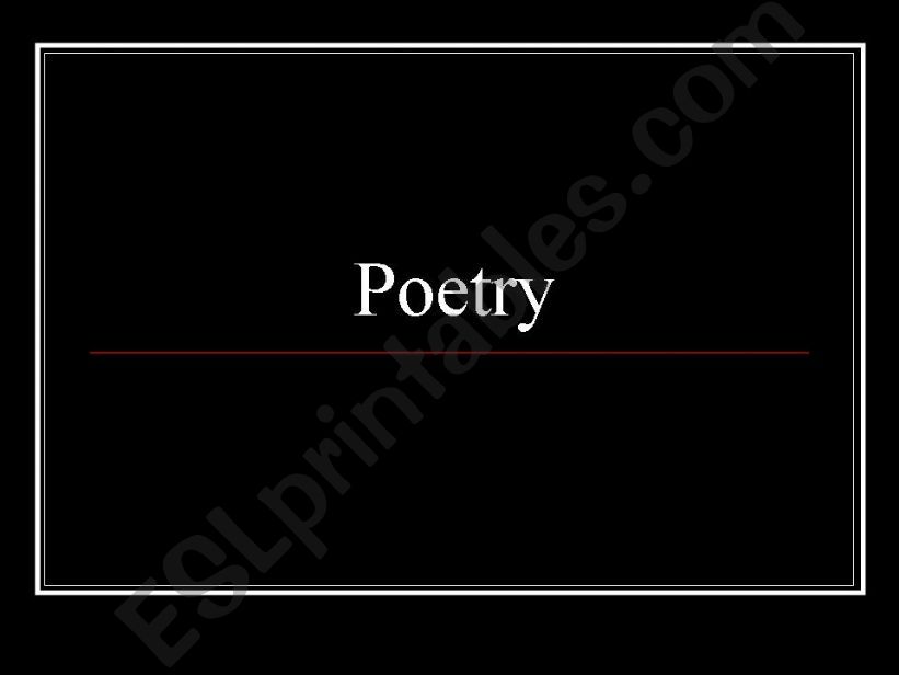 Poetry powerpoint