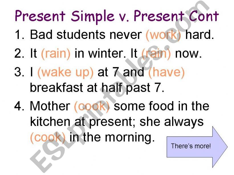 Present Simple Tense vs. Present Continuous Tense