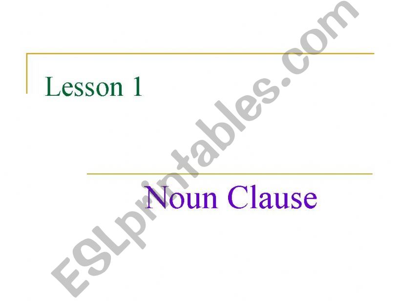 Noun Cluses powerpoint