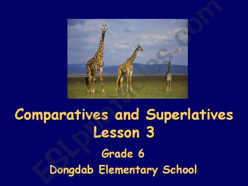 Comparatives and Superlatives powerpoint