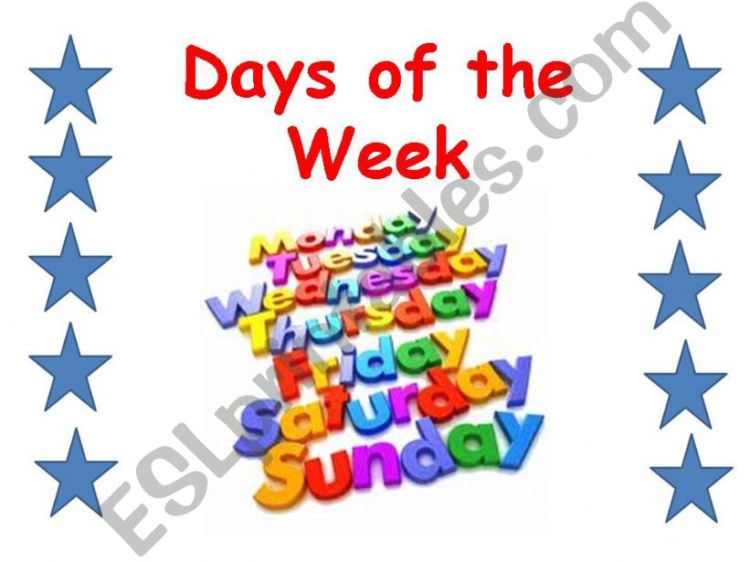 Days of the week powerpoint