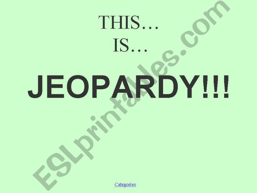 Jeopardy Verb Review powerpoint