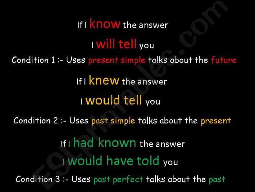 Conditionals in a nutshell powerpoint