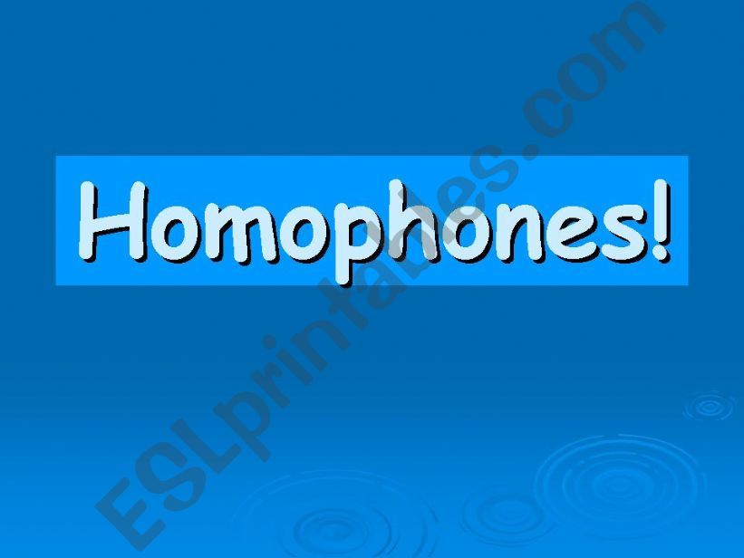 homophones powerpoint