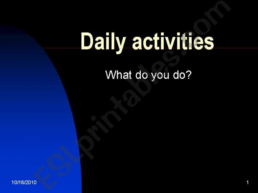 Daily activities powerpoint