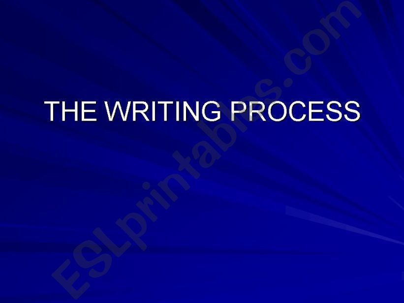 the writing process powerpoint