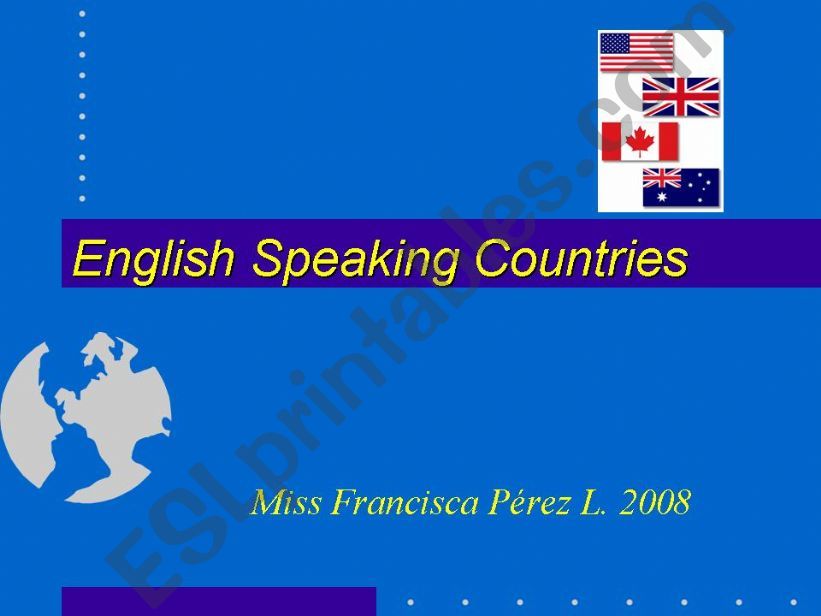 English Speaking Countries powerpoint