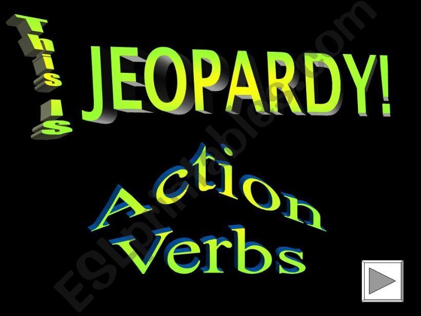 Jeopardy Action Verbs powerpoint