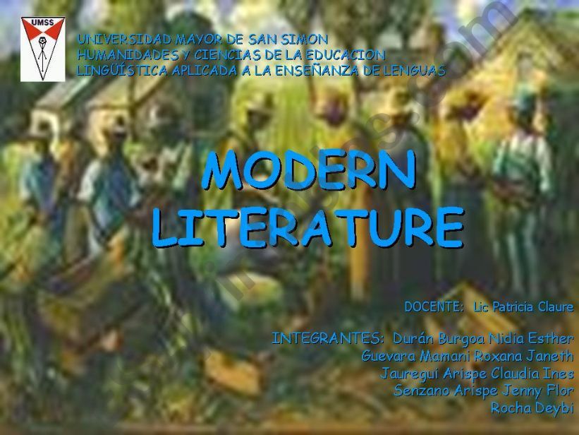 Modern Literature I powerpoint