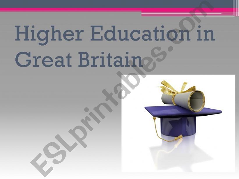 Higher Education in Britain powerpoint