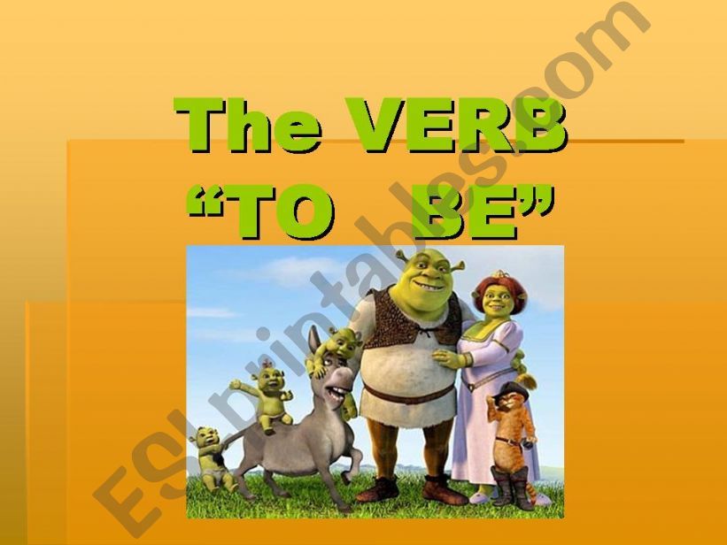 The verb TO BE with Shrek powerpoint