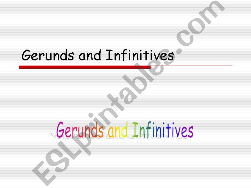 gerunds and infinitives powerpoint