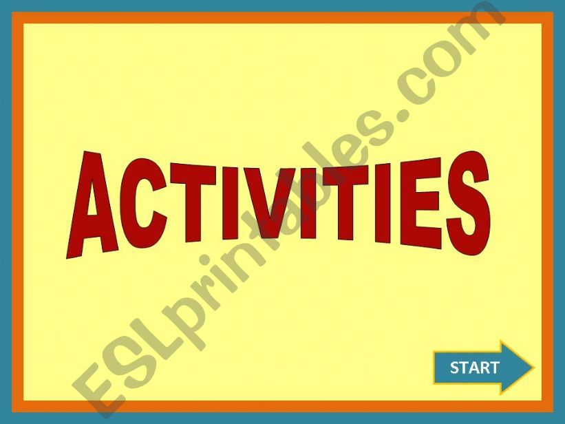 ACTIVITIES QUESTIONS WORDS AND VERB TO BE