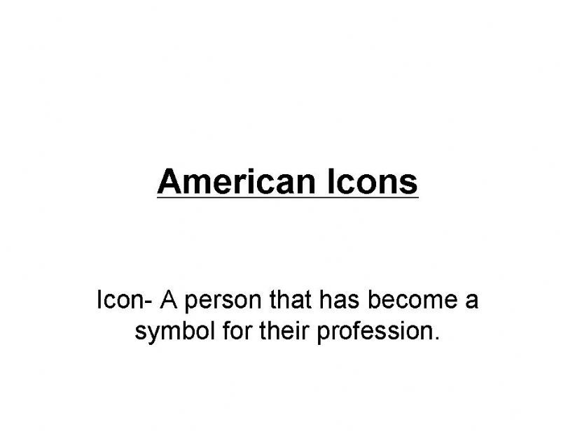 American Icons powerpoint