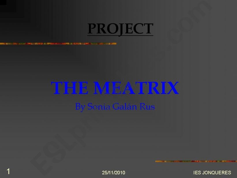 THE MEATRIX. A didactic eat well guide Project.