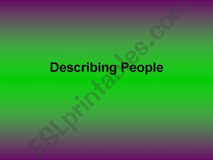 Describing people powerpoint